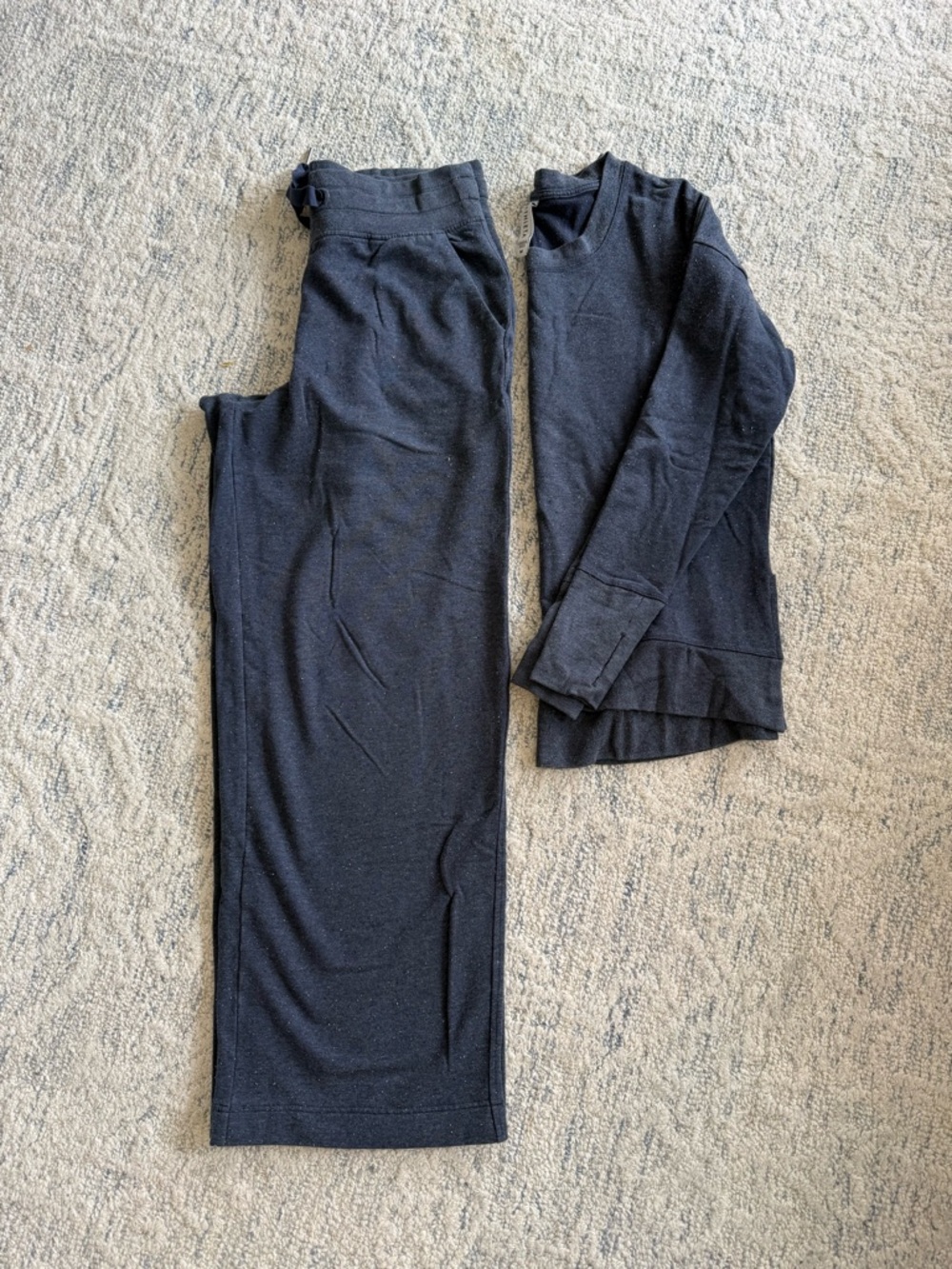 Athleta Balance Pant and Sweatshirt - Navy and White Speckle Lounge Set